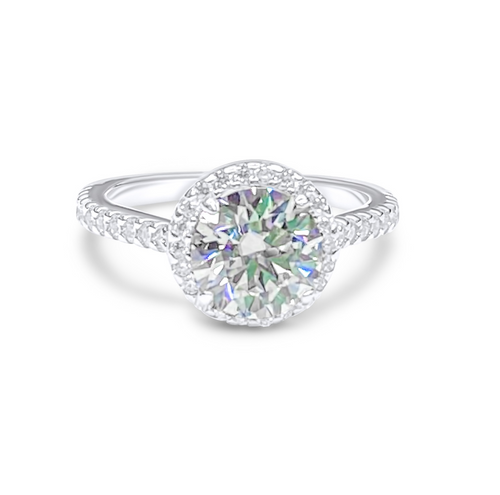 MOISSANITE RING 10004: 2.0 CTW MOISSANITE STONE RING, SET IN 9.25 STERLING SILVER. COMES WITH SERIAL NUMBER REGISTRATION CARD