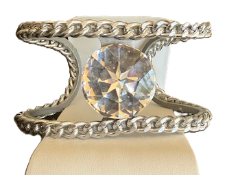 ALUMINUM BRACELET WITH SWAROVSKI 1" CRYSTAL