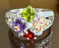 STERLING SILVER MULTI COLOR CZ RING