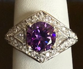 STERLING SILVER PURPLE CZ RING