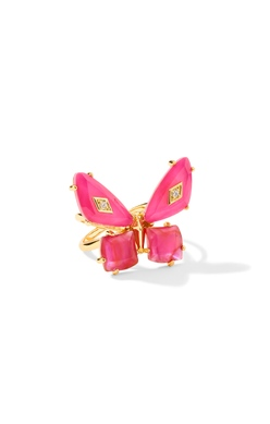 KENDRA SCOTT RING BIANCA BUTTERFLY COCKTAIL GOLD PINK MIX SIZE 7