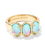 KENDRA SCOTT RING DAPHNE BAND GOLD DICHROIC GLASS SIZE 8