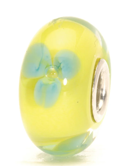 TROLLBEAD TURQUOISE FLOWER GLASS BEAD