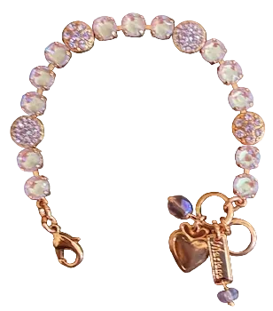 MARIANA BRACELET: pink, lavender sun kissed 1/4" stones in rose gold setting