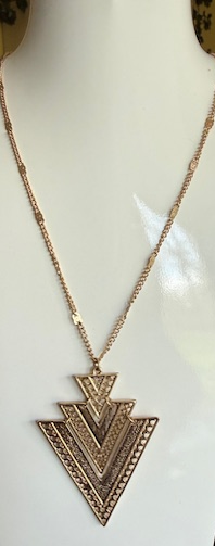 ARROW HEAD LONG NECKLACE GOLD, ADJUSTABLE CHAIN