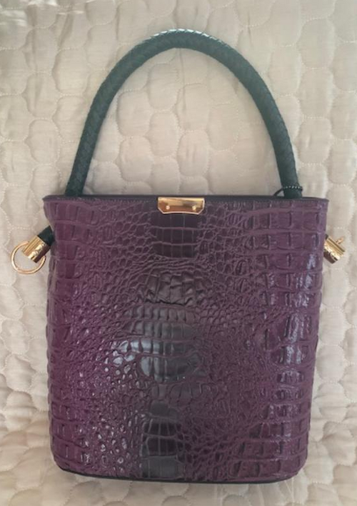 NEW YORK FAUX CROC TOTE PURPLE 60523