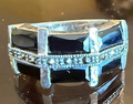 STERLING SILVER BLACK MARCASITE RING