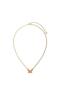 KENDRA SCOTT NECKLACE BIANCA BUTTERFLY SHORT PENDANT GOLD ORANGE MIX