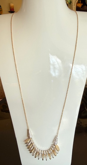GOLD / SILVER MINI DISC LONG NECKLACE, ADJUSTABLE GOLD CHAIN
