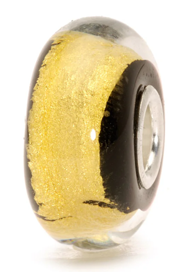 TROLLBEAD BLACK GOLD GLASS BEAD