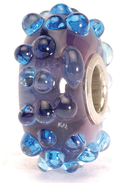 TROLLBEAD BLUE FIZZ GLASS BEAD