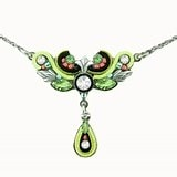 FIREFLY NECKLACE ART NOVEAU LIME: multi color stones in 16" adjustable silver setting (Copy)