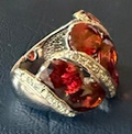 STERLING SILVER RED CZ RING SIZE 8