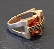 STERLING SILVER RED MARCASITE RING SIZE 6