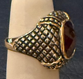 STERLING SILVER RED STONE RING SIZE 7