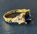 STERLING SILVER DARK BLUE CZ RING SIZE 9