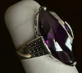 STERLING SILVER MARCASITE PURPLE RING