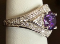 STERLING SILVER PURPLE CZ RING