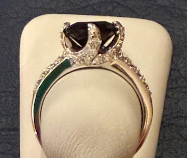 STERLING SILVER DARK BLUE RING SIZE 7