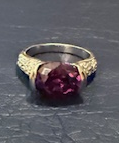 STERLING SILVER PURPLE CZ PAVE RING SIZE 6
