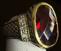 STERLING SILVER LARGE RED CZ RING