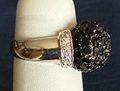 STERLING SILVER CZ BLACK PAVE DOME RING