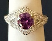 STERLING SILVER PURPLE CZ RING SIZE 9