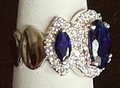 STERLING SILVER NAVY CZ RING