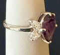 STERLING SILVER PURPLE PEAR SHAPE RING SIZE 8