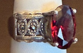 STERLING SILVER RED MARCASITE RING