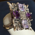 STERLING SILVER PURPLE MARCASITE RING