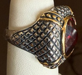 STERLING SILVER RED STONE RING