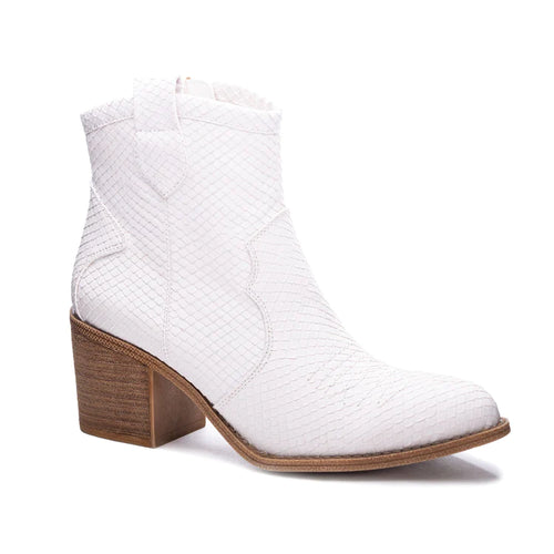 CHINESE LAUNDRY UNITE BOOT SNAKE WHITE SIZE 7.5