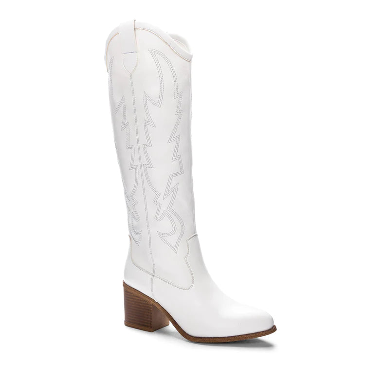 CHINESE LAUNDRY UPWIND WHITE TALL BOOT SIZE 8