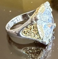 STERLING SILVER CZ CLEAR FACETED RING