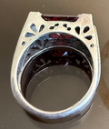 STERLING SILVER MARCASITE RED RING
