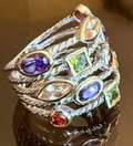 STERLING SILVER MULTI-COLOR RING