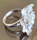 STERLING SILVER BRUSHED SILVER FLOWER RING