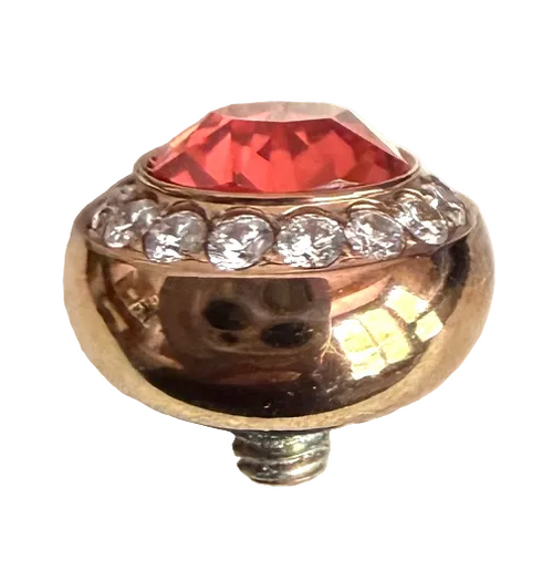 QUDO TONDO DELUXE CRYSTALS PAPPARADSCHA 10MM TOPPER ROSEGOLD