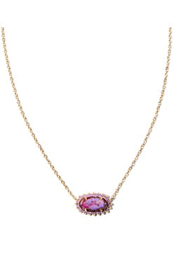 KENDRA SCOTT NECKLACE ELISA COLOR BURST FRAME GOLD BRONZE VEINED VIOLET MAGNESITE