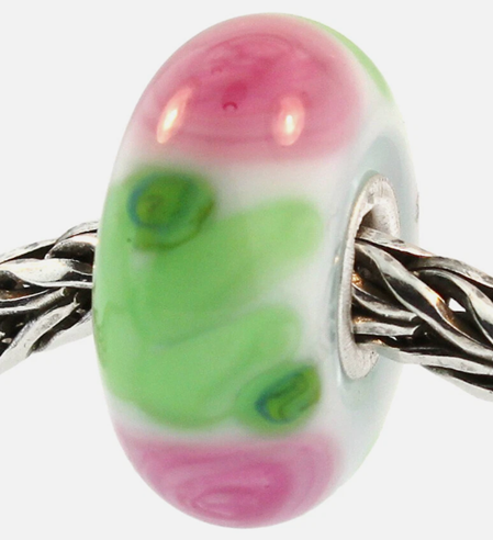 TROLLBEAD ROSE GLASS BEAD