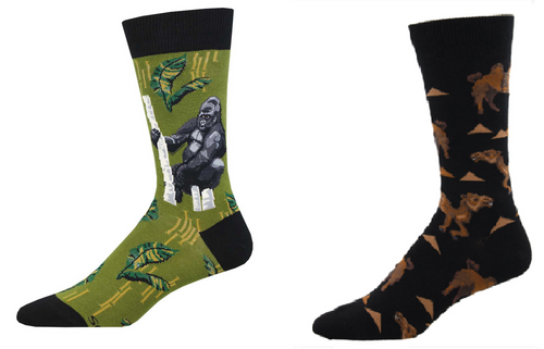 MEN'S SOCKS SET OF 2 PAIR GORILLA & HUMP DAY HERO