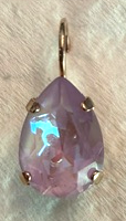 MARIANA EARRINGS: lavender pear shape stone in 1/2" rose gold setting, lever backs