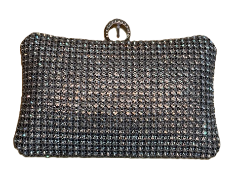 NEW YORK SILVER CRYSTAL EVENING BAG 61160