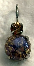 MARIANA EARRINGS BRONZE AUDREY: large bronze/gold stone, small stone amber in silver rhodium setting