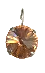 MARIANA EARRINGS: orange stone in 1/2" silver rhodium setting, lever back