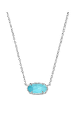 KENDRA SCOTT NECKLACE ELISA RHODIUM TURQUOISE