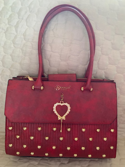 NEW YORK LARGE RED FAUX LEATHER BAG 60217