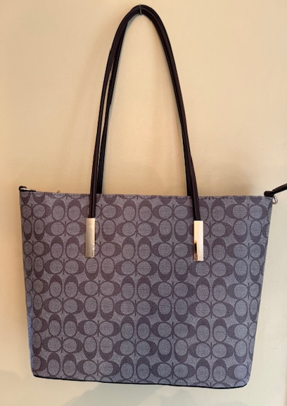 NEW YORK LARGE BROWN PRINT TOTE 80044