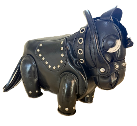 NEW YORK BLACK FAUX LEATHER PONY BAG 80077